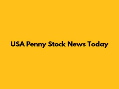 USA Penny Stock News Today