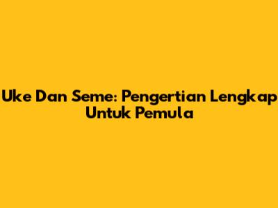 Uke Dan Seme: Pengertian Lengkap Untuk Pemula