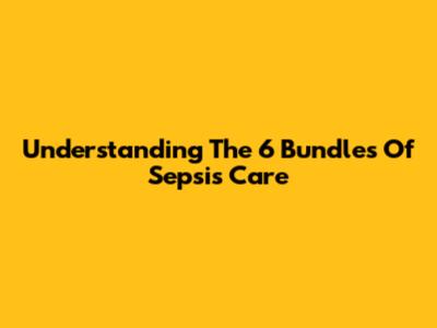 Understanding The 6 Bundles Of Sepsis Care
