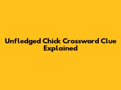 Unfledged Chick Crossword Clue Explained