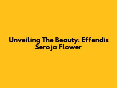 Unveiling The Beauty: Effendi's Seroja Flower