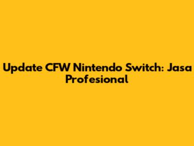 Update CFW Nintendo Switch: Jasa Profesional
