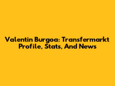 Valentin Burgoa: Transfermarkt Profile, Stats, And News