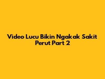 Video Lucu Bikin Ngakak Sakit Perut Part 2
