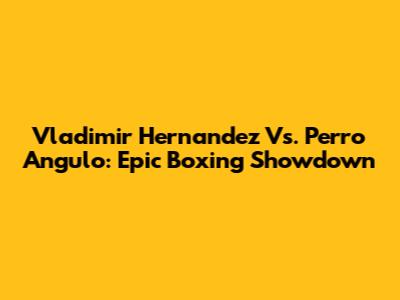 Vladimir Hernandez Vs. Perro Angulo: Epic Boxing Showdown