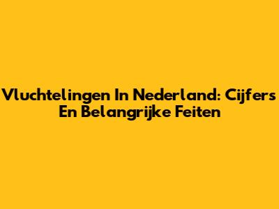 Vluchtelingen In Nederland: Cijfers En Belangrijke Feiten