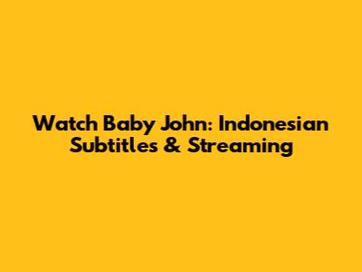 Watch Baby John: Indonesian Subtitles & Streaming