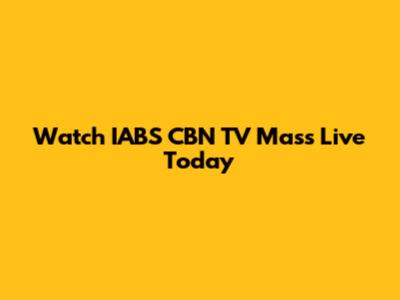 Watch IABS CBN TV Mass Live Today