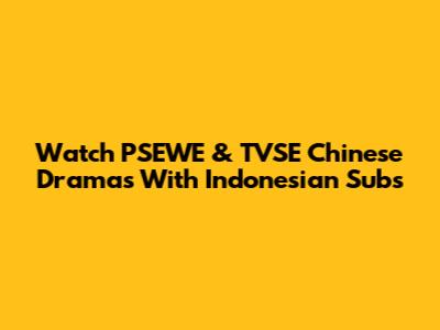 Watch PSEWE & TVSE Chinese Dramas With Indonesian Subs