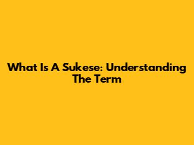 What Is A Sukese: Understanding The Term