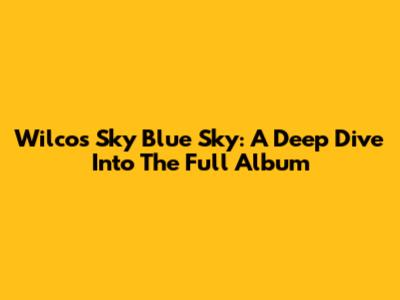 Wilco's Sky Blue Sky: A Deep Dive Into The Full Album