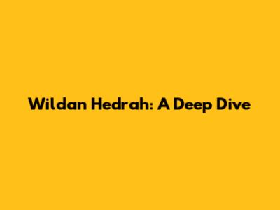Wildan Hedrah: A Deep Dive