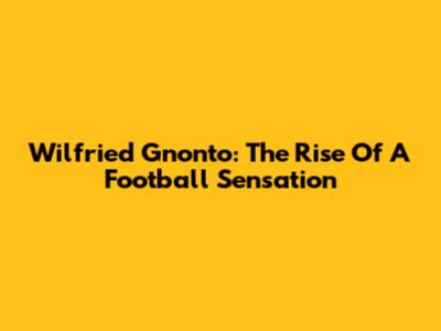 Wilfried Gnonto: The Rise Of A Football Sensation