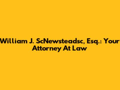 William J. ScNewsteadsc, Esq.: Your Attorney At Law