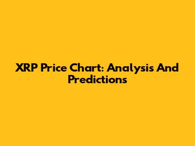 XRP Price Chart: Analysis And Predictions