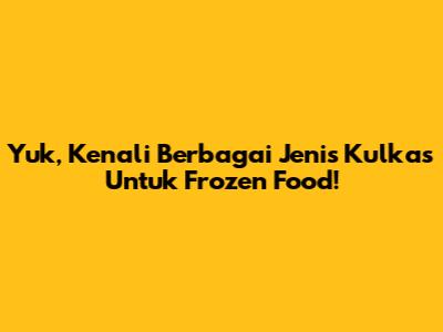 Yuk, Kenali Berbagai Jenis Kulkas Untuk Frozen Food!