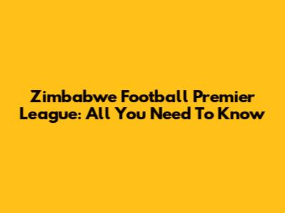 Zimbabwe Football Premier League: All You Need To Know
