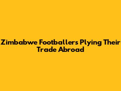 Zimbabwe Footballers Plying Their Trade Abroad