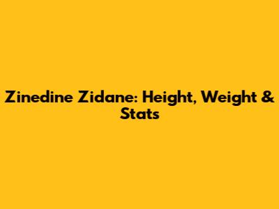 Zinedine Zidane: Height, Weight & Stats